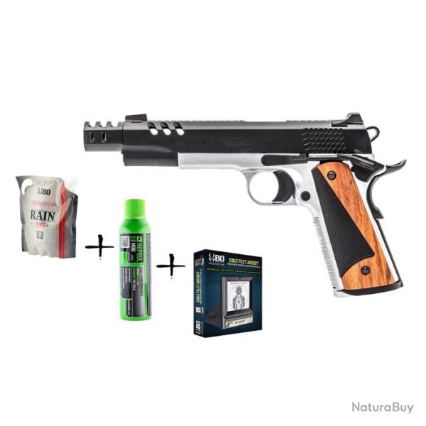 Pack No�l R�plique Vorsk GBB CS Defender PRO + Billes + Cibles + Gaz - 1 J