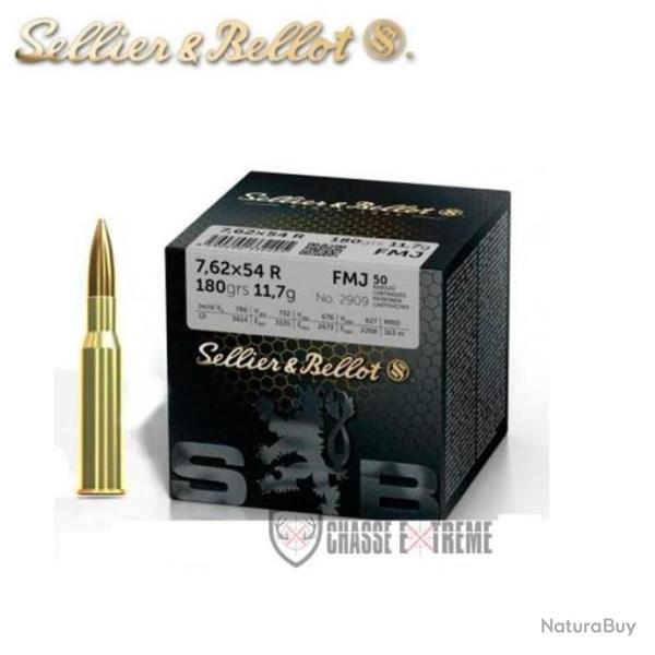 50 Cartouches S&B Cal 7,62x54R 180Gr FMJ VRAC