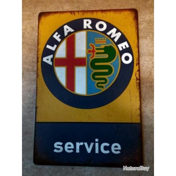 PLAQUE PUBLICITAIRE METAL ALFA ROMEO SERVICE/GARAGE