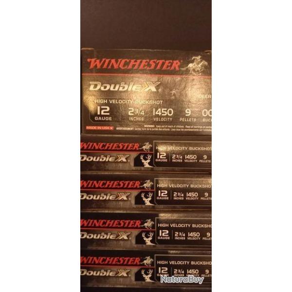 LOT DE 25 CHEVROTINES WINCHESTER DOUBLE X 12/70 9 GRAINS