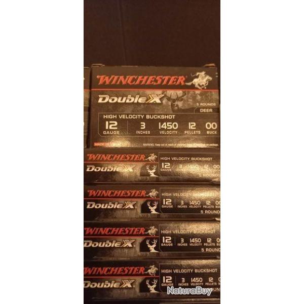 LOT DE 25 CHEVROTINES WINCHESTER DOUBLE X 12/76 12 GRAINS