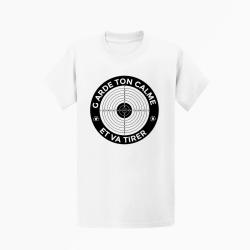 T-shirt Tir Sportif - Garde ton Calme et va tirer - Blanc