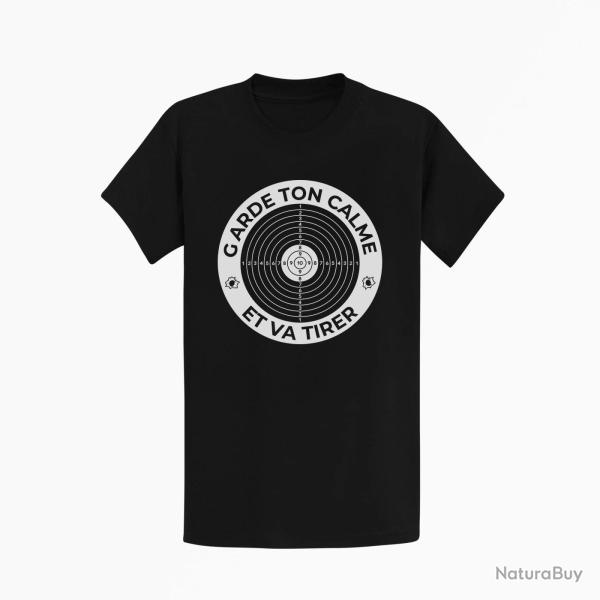 T-shirt Tir Sportif - Garde ton Calme et va tirer - Noir