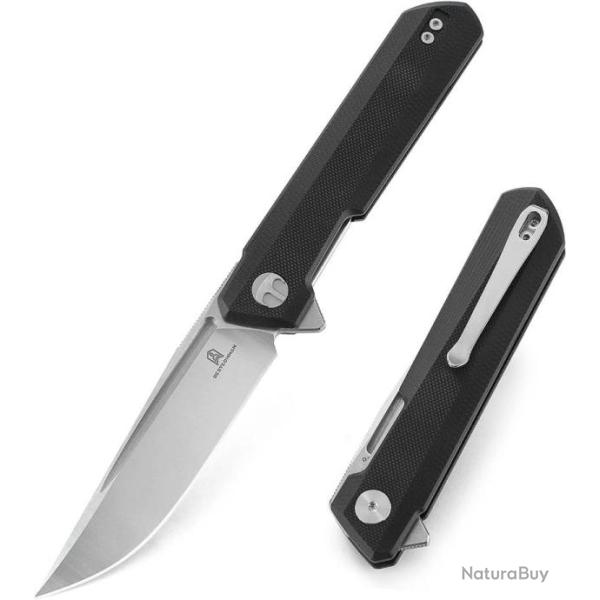 Couteau Bestech Bestechman Dundee Black Lame Acier D2 Manche G10 IKBS Linerlock Clip BTKMK01A