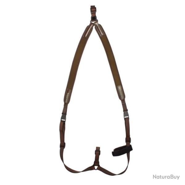 Bretelles Niggeloh en n�opr�ne type ''SAC � DOS'' pour carabine Vert - Marron