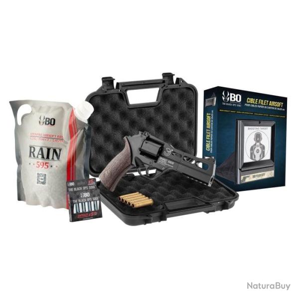 Pack airsoft R�plique Chiappa CO� Rhino 50DS + accessoires - Cal. 6 m - Noir