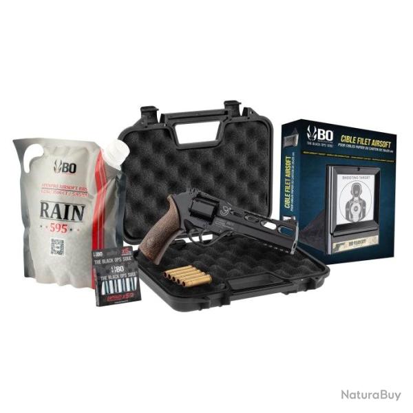 Pack airsoft R�plique Chiappa CO� Rhino 60DS + accessoires - Cal. 6 m - Noir