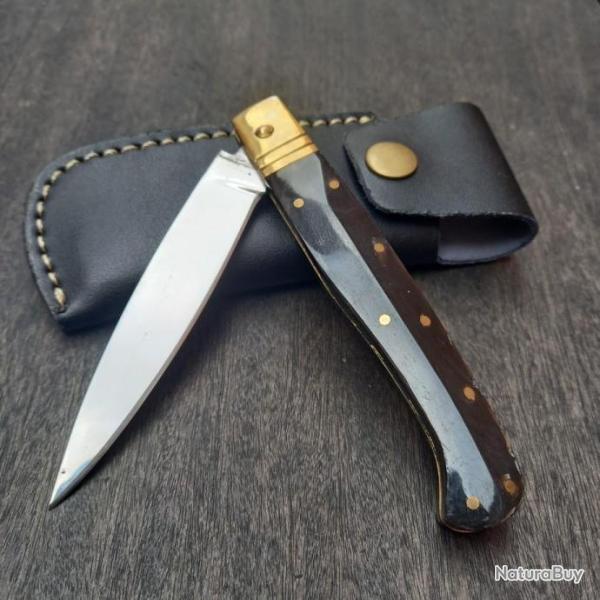 Couteau Italien Manche en corne �tui en cuir