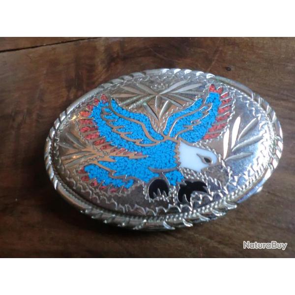 BOUCLE CEINTURON  AIGLE  HANDCRAFTER  U S A