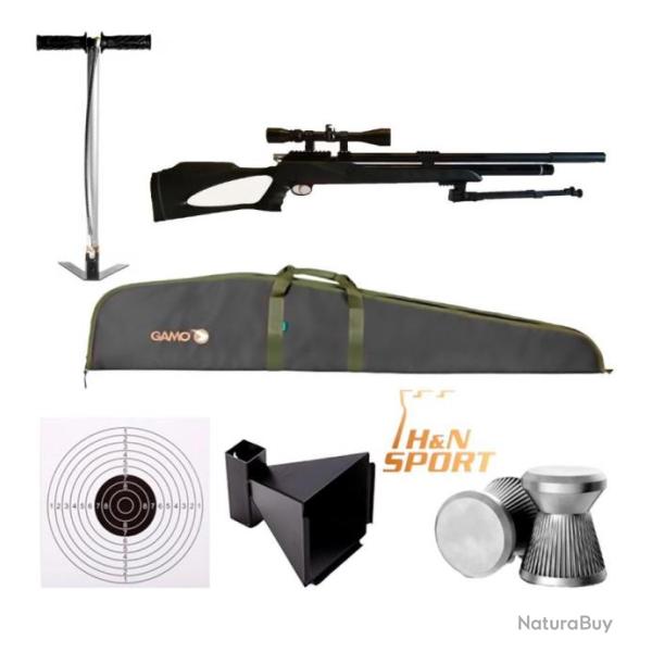 PACK-5 M25 PCP CARABINE + BIPIED SNOWPEAK Calibre 5,5 mm + Lunette 3-9 x 40 Mildot 19,9 Joules