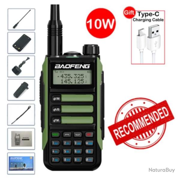 BAOFENG VHF UV-16 pro Max,  True haute puissance 10 Watts LONGUE PORT�E, vert