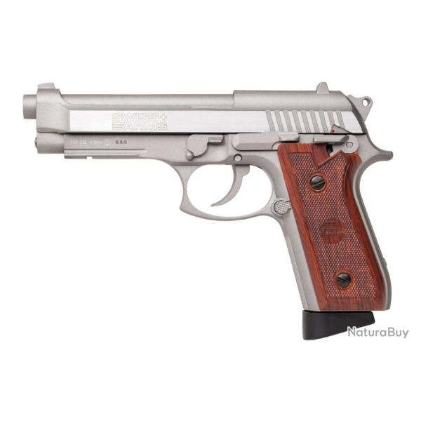 PROMO NOEL *** PISTOLET A CO2 SWISS ARMS SA92 CHROME CAL. 4,5 MM
