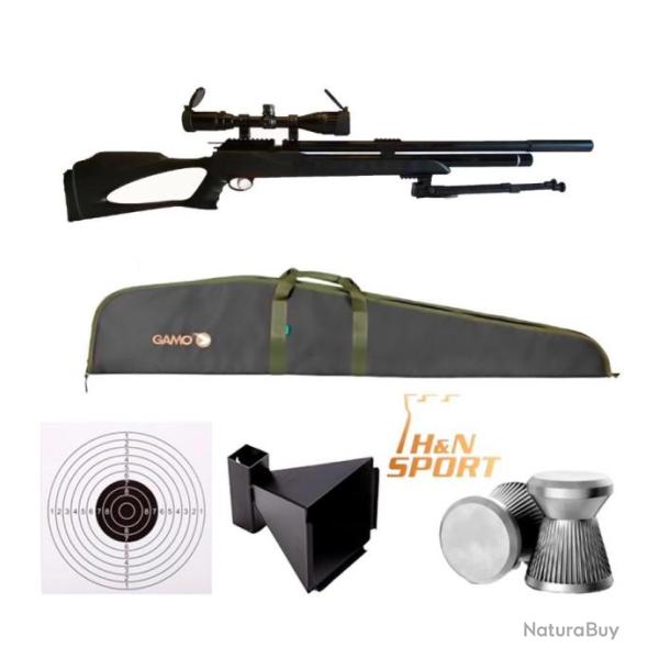 PACK-7 M25 PCP CARABINE + BIPIED SNOWPEAK Cal. 4,5 mm + Lunette 4-16 X 40AO Mildot illumin� 19,9 J.