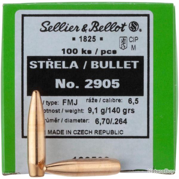 .264 (6,5mm) 9,1g/140grs. FMJ BT (Calibre: .264 (6,5 mm))