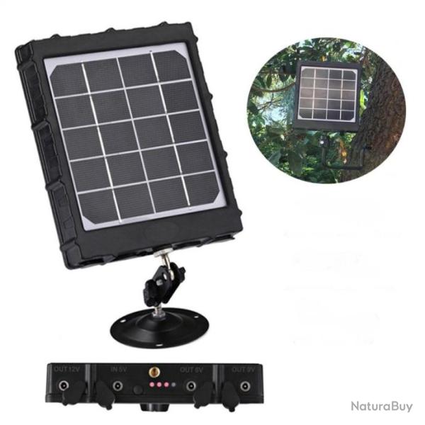 Kit Panneau solaire pour rechargement de cam�ra de chasse d'observation 8000mah 188x157x36mm