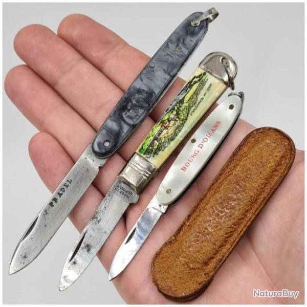 Couteaux pliants lot de 3 petits modles diffrents pradel+germany