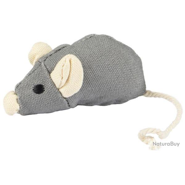 JOUET CHAT NATURAL FUN SOURIS GRIS/BEIGE 17CM