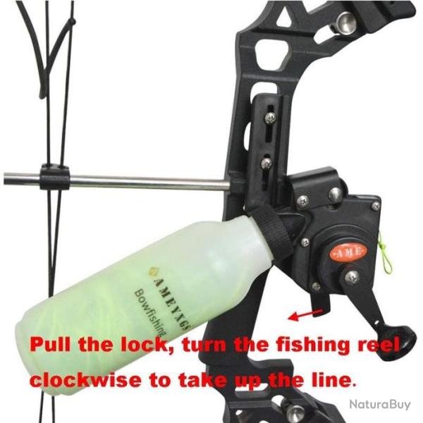 Moulinet De P�che A L'Arc Pot Alliage Aluminium ABS Ligne P�che 40 m Tir Accessoires Chasse Pratique
