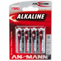 Lot de 4 piles AA LR06 sous blister Alkaline