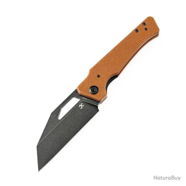 Couteau Kansept Egress Orange Manche Micarta Lame Acier CPM-S35VN IKBS Linerlock Clip K1033A2 - Z