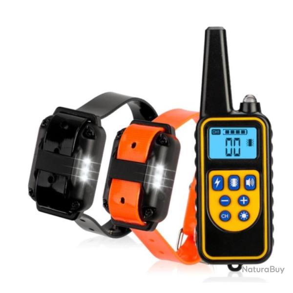 COLLIER DE DRESSAGE 2 chiens ....800 METRES ....ecran LCD