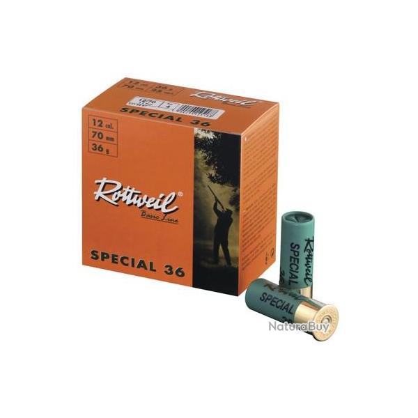 Boite de 25 cartouches Rottweil sp�cial 36 cal.12/70mm N�6 36g BJ