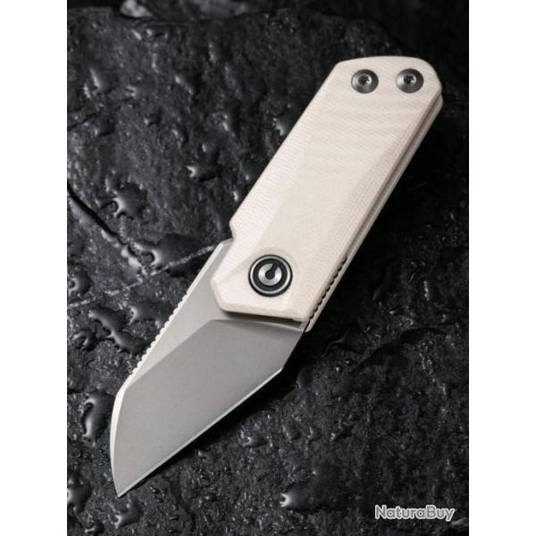 Couteau Civivi Ki-V Detent Lock Lame Acier 9Cr18MoV Manche White G10 IKBS Clip CIVC2108C