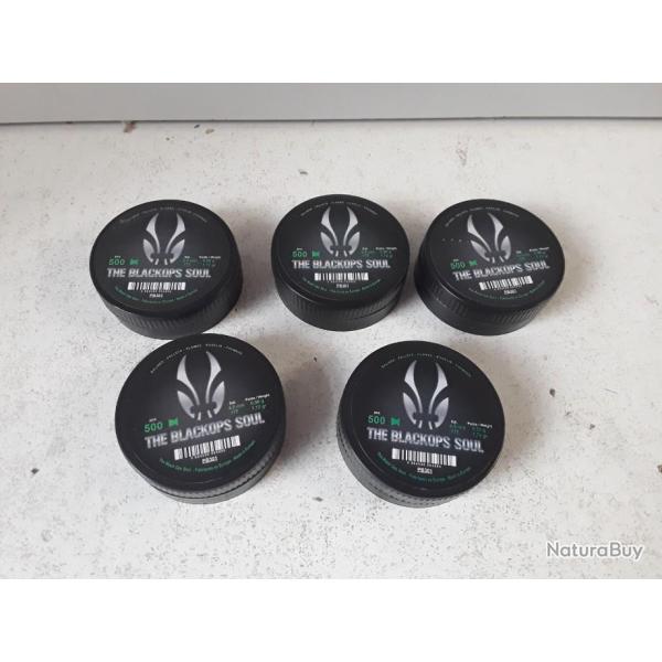 LOT DE 5 BOITES  DE 500 PLOMBS BLACK OPS CAL 4,5 PLOMBS PLAT