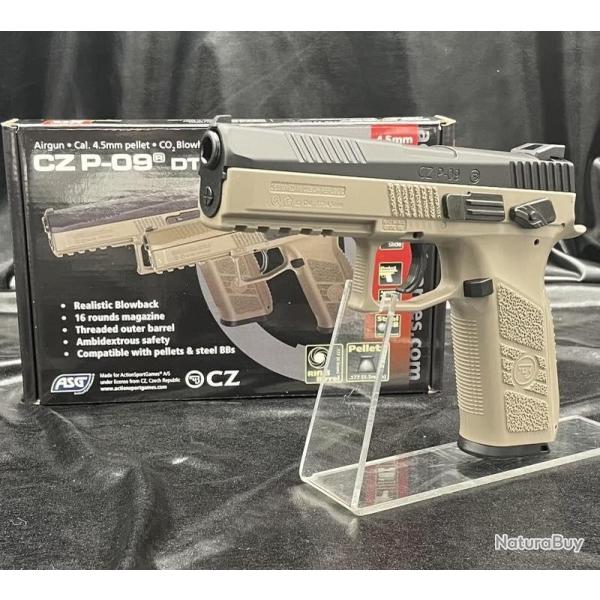 Pistolet CZ P-09-Plombs- "Couleur Noir/Tan"- Blowback - Plombs ou BB's