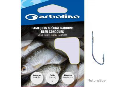 Hameçon Monté Garbolino Spécial Gardons Bleu – Tige Extra Longue N°20, Bas De Ligne 30cm, Lot De 10