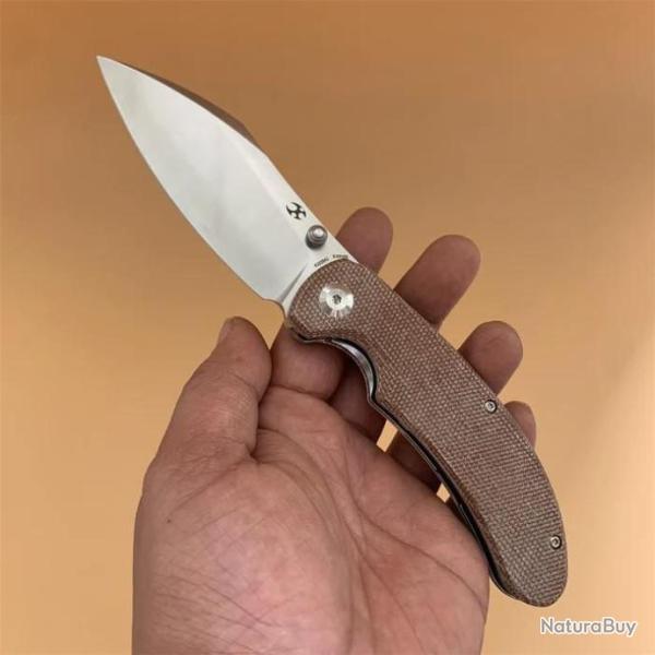 Couteau Kansept Nesstreet Brown Lame Acier CPM-S35Vn Manche Micarta IKBS Linerlock Clip K1039A1