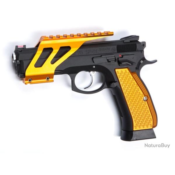 Plaquettes de crosse alu CNC orange pour CZ SP-01 Shadow