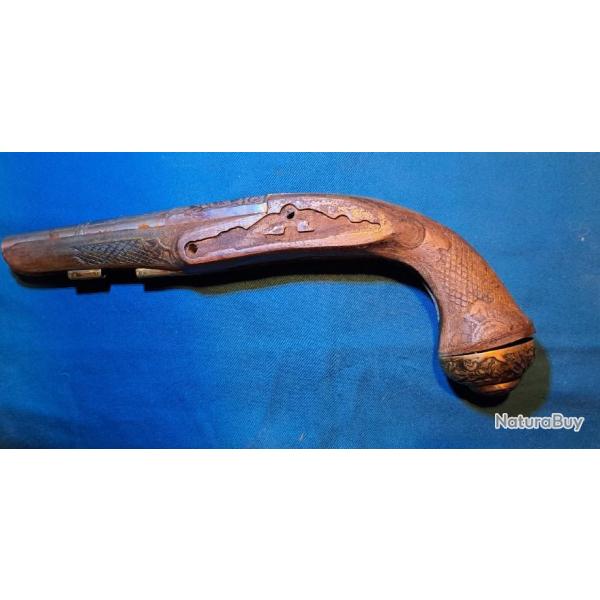 Beau Pistolet  de rplique silex  restaurer  pr XXe (51P)( Livr par Happy post 11)