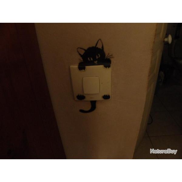 autocollant pour interrupteur chat