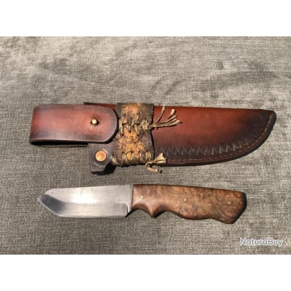 Couteau de trappeur par David WOOD Canada et son tui