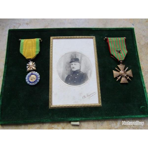 d�coration m�daille militaire croix guerre 1918 1 citation photo 128� territorial lot homog�ne