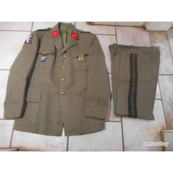 ancienne veste pantalon de sortie 4 poches 402 me rgiment d'artillerie N2