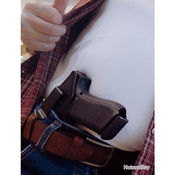 VALENTIN GANCH HOLSTER � PORTER DE L'INT�RIEUR EN VELOUR POUR GLOCK 17/19/21/22/23/25/31/32
