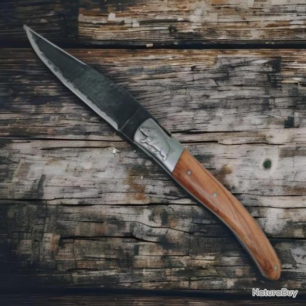 COUTEAU LAGUIOLE LE SELECT MITRE SANGLIER OLIVIER LAME BRUT FORGE R. DAVID