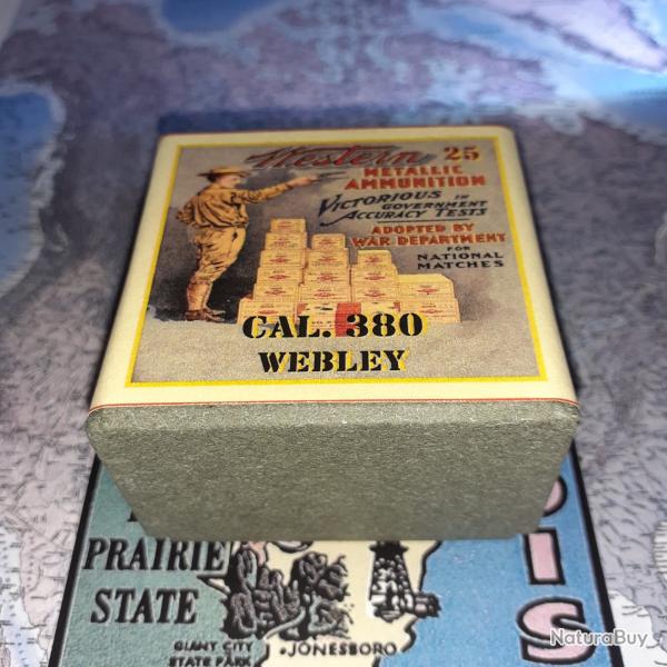 380 Webley (Western Metallic Ammunition): Reproduction boite cartouches (vide) WMA 9970958