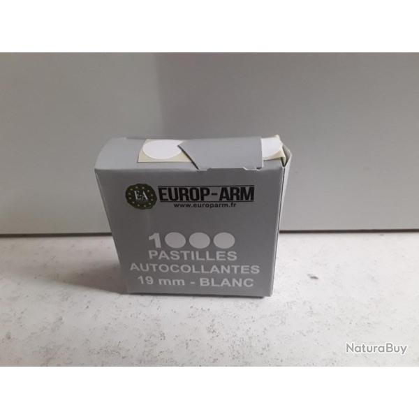 1000 Pastilles autocollantes diam 19mm blanc
