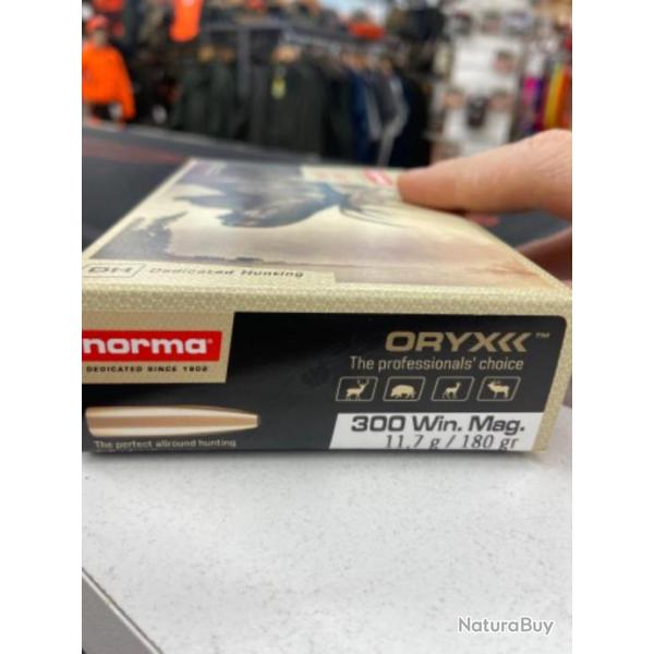 Balles NORMA ORYX 300 Win mag 11.7g/180gr x20 balles