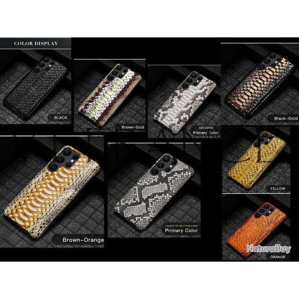 Coque pour Samsung Serpent Python Veritable, Couleur: Au Choix, Smartphone: Galaxy S22