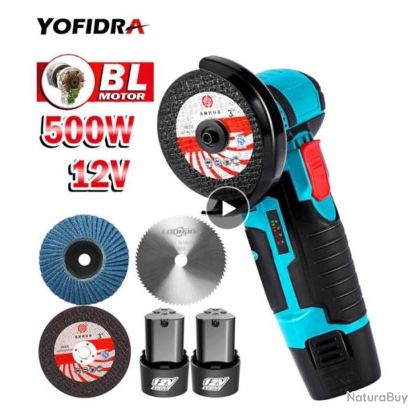 Mini MEULEUSE d'Angle sans Fil 12V 500 W, avec Batterie au Lithium