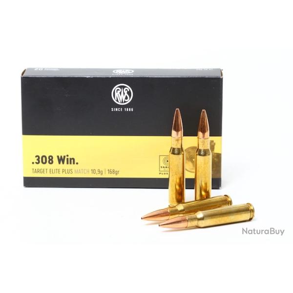 Munitions RWS calibre 308 Win Target Elite Plus 154gr - 10g x20