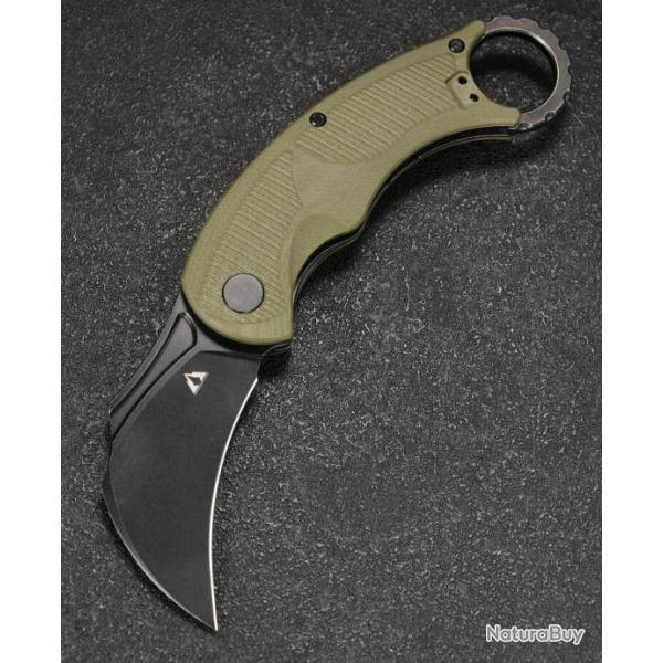 Couteau Karambit CMB Falcon Green Lame Acier AUS-10 Manche G10 IKBS Linerlock Clip CMBC01G