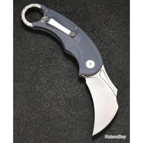 Couteau Karambit CMB Falcon Blue Lame Acier AUS-10 Manche G10 IKBS Linerlock Clip CMBC01S
