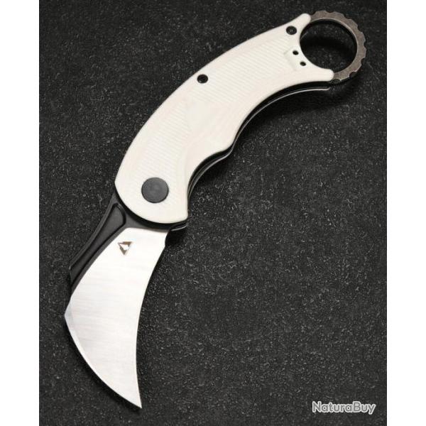 Couteau Karambit CMB Falcon White Lame Acier AUS-10 Manche G10 IKBS Linerlock Clip CMBC01W