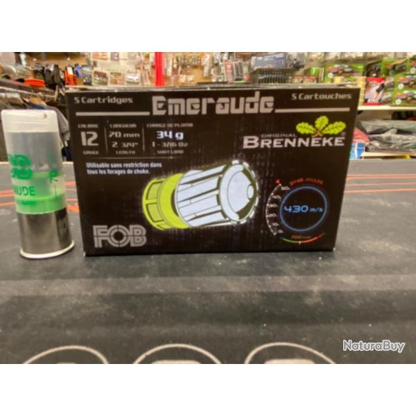 Balles fob meraude brenneke 34gr Cal 12/70