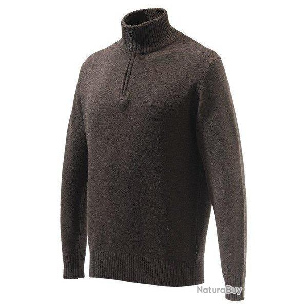 Pull de chasse Dorset col zipp� marron BERETTA